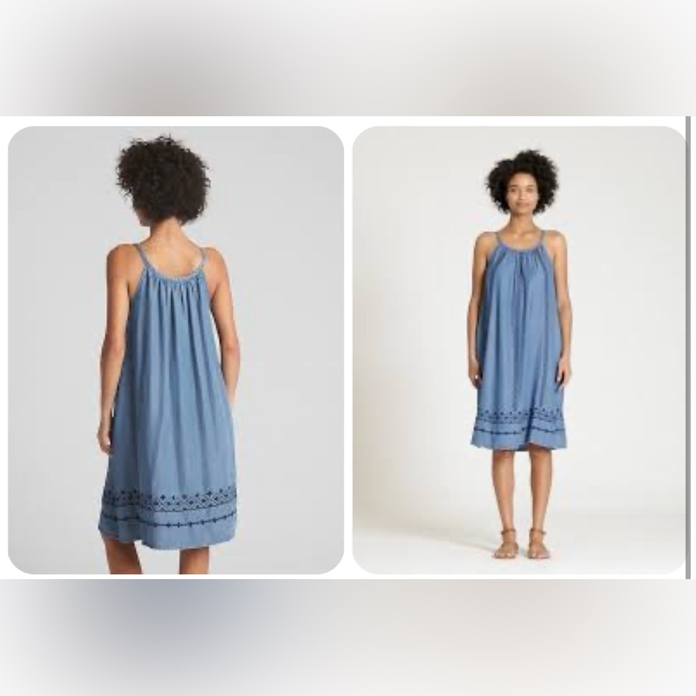 Gap Sleeveless Embroidered Midi Dress in TENCEL™
